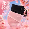 Holding a pink and black lace patchwork ice-feel sun protection breathable mask Specification image